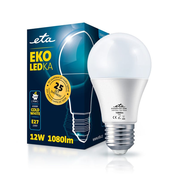 LED Bulb ETA EKO LEDka classic 12W, E27, cool white (A60W12CW)