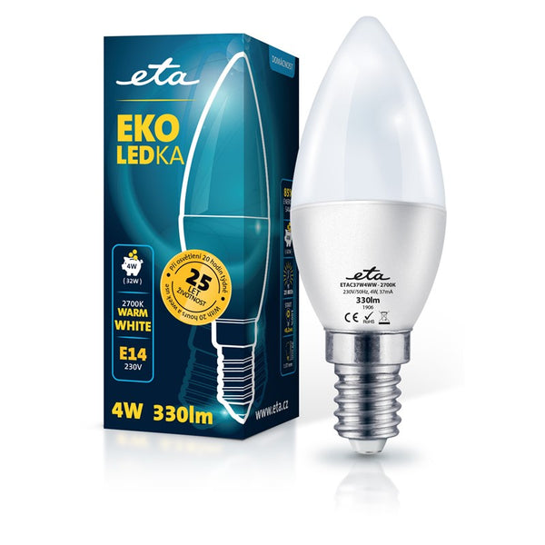 LED Bulb ETA EKO LEDka plug 4W, E14, warm white (C37W4WW)