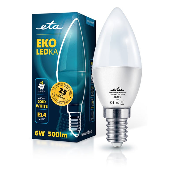 LED Bulb ETA EKO LEDka plub 6W, E14, cool white (C37W6CW)
